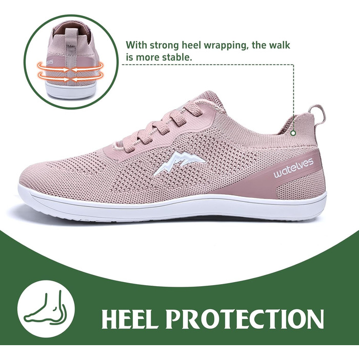 ВейтЛевс: Легкі кросівки для ходьби та тренувань без шкарпеток (40 EU, Рожевий)