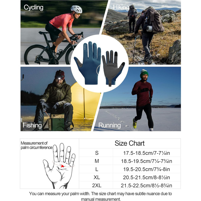 Велосипедні рукавички INBIKE для чоловіків та жінок, літні, дихаючі, MTB, довгі, з відбиваючими елементами, антиковзаючі, для їзди на велосипеді, шосе, спорту, синього кольору