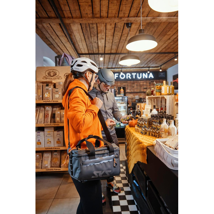 Велосипедна сумка SKS GERMANY Infinity TOPBAG на багажник, водонепроникна, знімний плечовий ремінь, MIK-сумісна, 7 л, чорна