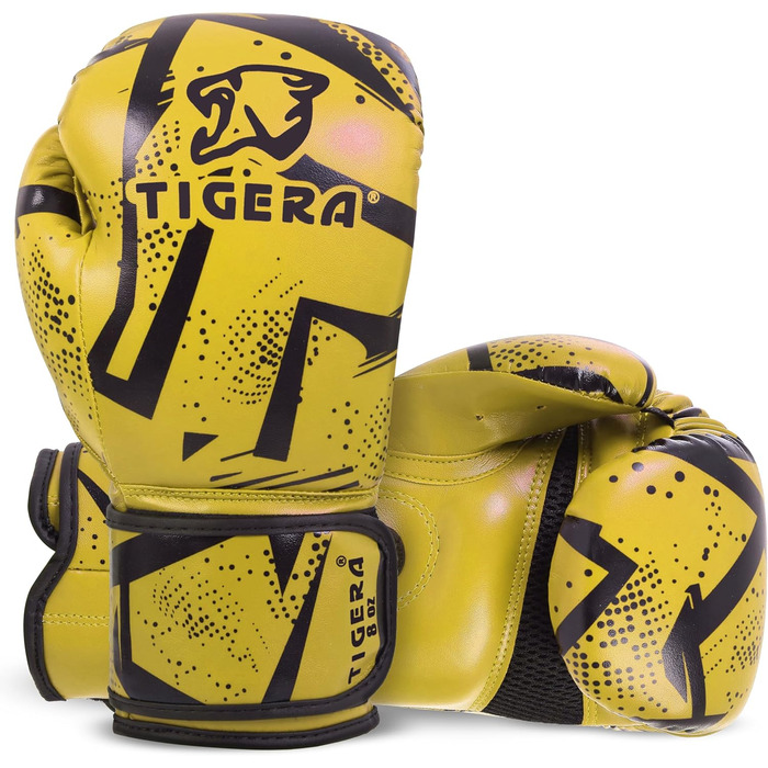 Боксерські рукавички Tigera Kinder для дітей | Kickbox, Muay Thai, спаринги, тренування | Для боксерського мішка, тренувань | Дитячий бокс, рукавички для спарингу, 4oz, жовті