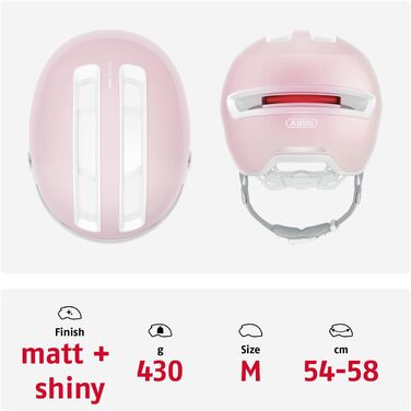 Велосипедний шолом ABUS Stadthelm HUD-Y ACE з візором та магнітним LED-ліхтарем, для жінок і чоловіків