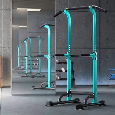 AuraCraft Power Tower з турніком, силовий тренажер, регульована висота 169-210 см (Чорний+Синій, 74x81 см)