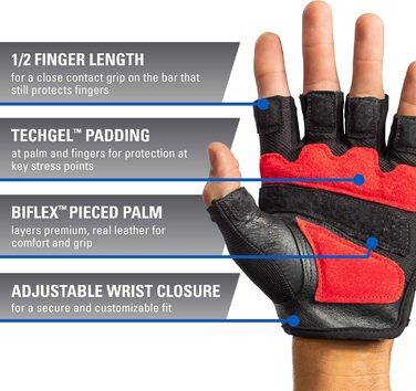 Рукавички для фітнесу Harbinger FlexFit для чоловіків, рукавички для важкої атлетики, можна прати в машині
