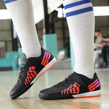 Дитячі футзальні кросівки JABASIC для залу, чорно-помаранчеві, 37 EU