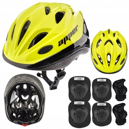 Регульований велосипедний шолом + комплект захисту для роликів, велосипеда та скейта, розмір M