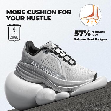Жіночі кросівки для бігу та ходьби ALLSWIFIT — легке, дихаюче спортивне взуття для фітнесу та тенісу, білий колір, розмір 38.5 EU