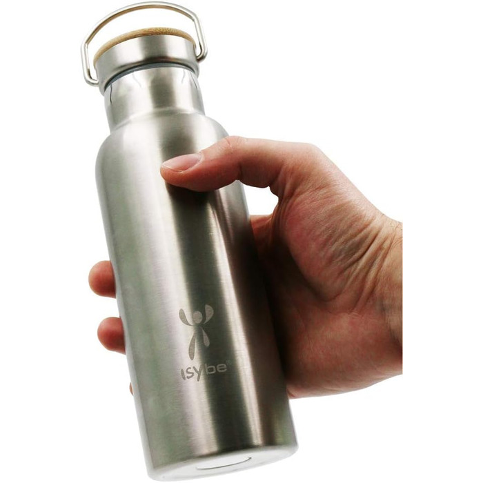 Пляшка для води ISYbe 1000 мл з нержавіючої сталі, BPA-free, герметична, із термоізоляцією, екологічна