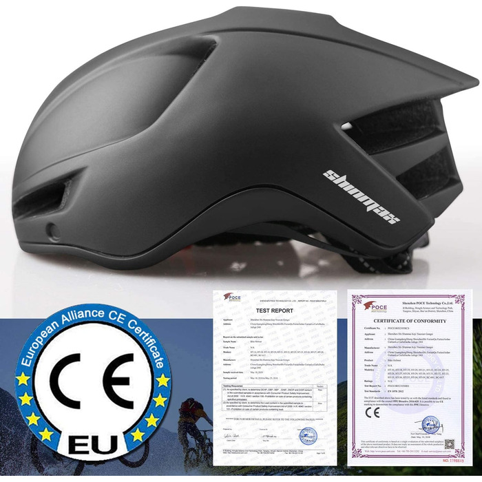 Велошолом Shinmax з ліхтарем USB, знімним візором, магнітний, легкий, для міста та MTB, регульований 57-62 см, чорний, для чоловіків і жінок