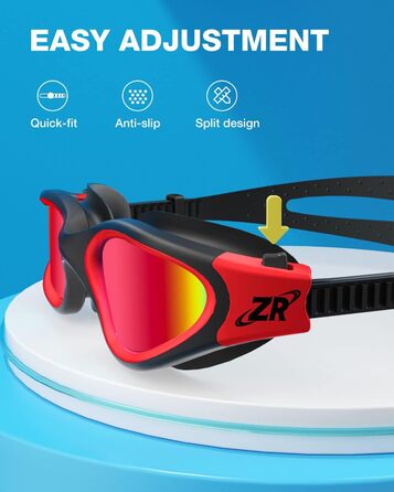 Дитячі плавальні окуляри ZIONOR G1MINI, поляризовані, антифог, UV-захист, для хлопчиків і дівчаток 6-14 років, червоні лінзи