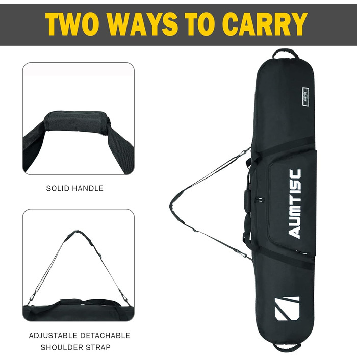 Чохол для сноуборду AUMTISC: захисний мішок для сноуборду, сумка для сноуборду, мішок для лиж, туристичне спорядження, сноуборд, лижі, багаж, 155 см