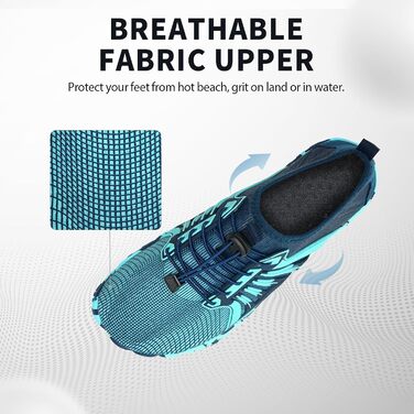 IceUnicorn Взуття для трейлраннінгу без шнурівків (чоловіче/жіноче), унісекс, для плавання та відпочинку на пляжі, 43 EU, блакитно-зелений