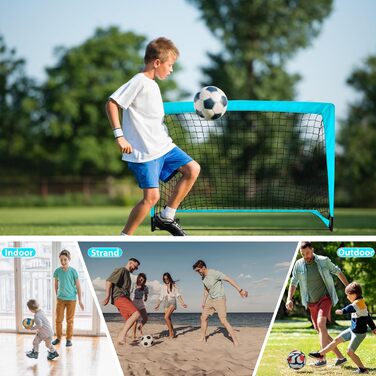 Ворота для футболу CATCHLUCK для дітей, 2 шт. у наборі, 100x80x80 см, блакитні