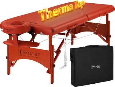 Складний масажний стіл Master Massage Fairlane 71 см з деревини з підігрівом ThermaTop, регульований, переносний, косметологічне ліжко, сумка в комплекті