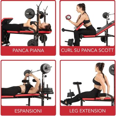 Універсальна лавка для жиму FFitness з регульованою спинкою та стійкою для штанги