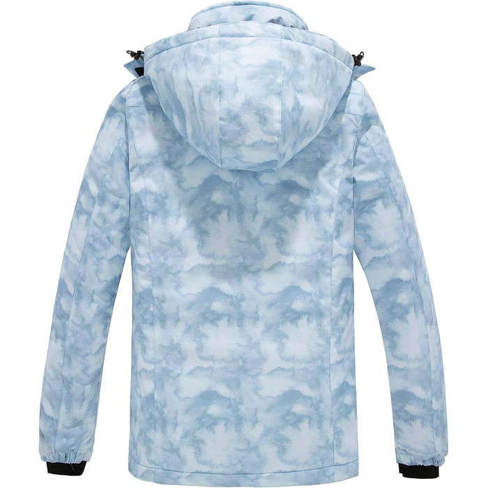 Жіноча куртка Wantdo для гірського туризму та хайкінгу, водонепроникна, з капюшоном, тепла, світло-блакитна