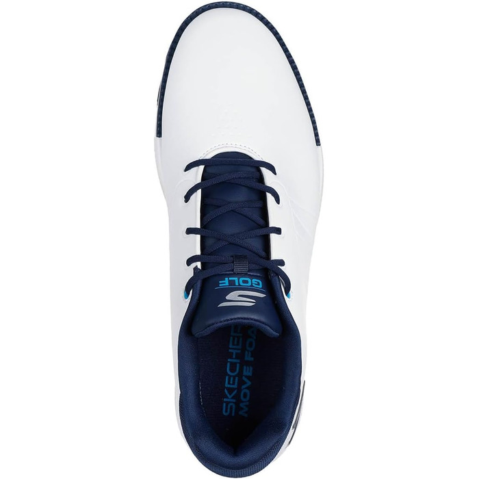 Чоловічі гольф-туфлі Skechers Tempo, водонепроникні, легкі, біло-морські (47.5 EU, широкі)