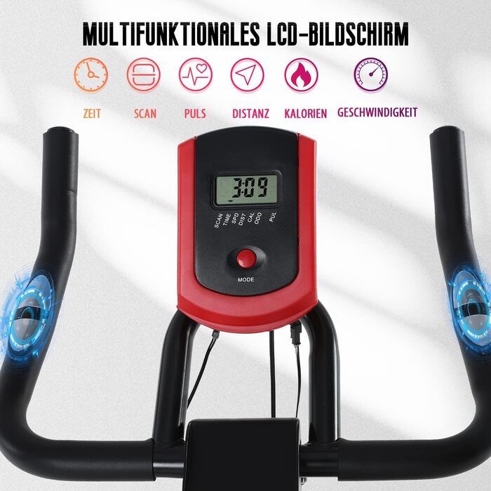 Велотренажер ISE з регулюванням навантаження та LCD-монітором, Indoor Bike для дому