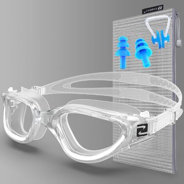 Окуляри для плавання W1 для дорослих (унісекс), антизапітніння, захист від УФ, водонепроникні, прозорі лінзи (#012)