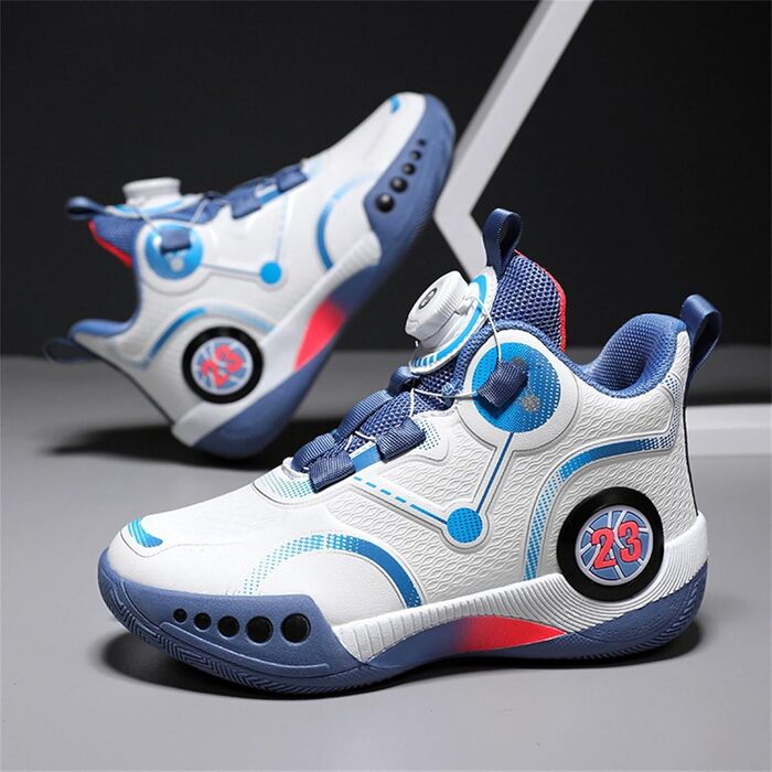 Дитячі баскетбольні кросівки Mateju, високі, блакитні, з антиковзкою підошвою