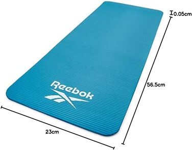 Reebok килимок для фітнесу 10 мм, нековзкий, натуральний каучук, синій – гімнастичний килимок для тренувань, фрілектики, домашнього використання