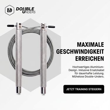 Стрибкове канат Springseil Speed Rope: регульований, для CrossFit, боксу, фітнесу, металеві ручки (срібний)