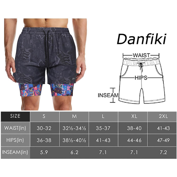 Чоловічі спортивні шорти 2-в-1 для бігу, тренувань та активного відпочинку (L, чорний камуфляж з квітковим підкладом)