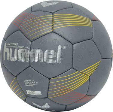 Гандбольний м'яч hummel Concept Pro для дорослих, розмір 2, темно-сірий/жовтий/червоний