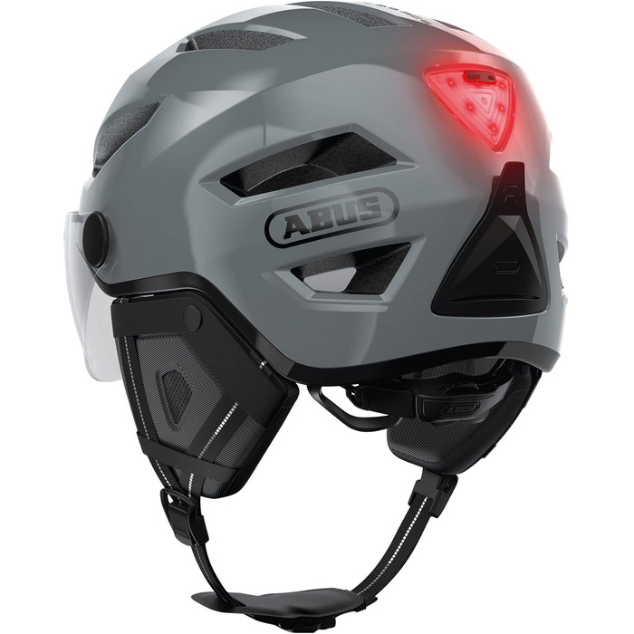 Велошолом ABUS Pedelec 2.0 ACE з підсвіткою, візором, дощовиком та захистом вух для жінок і чоловіків