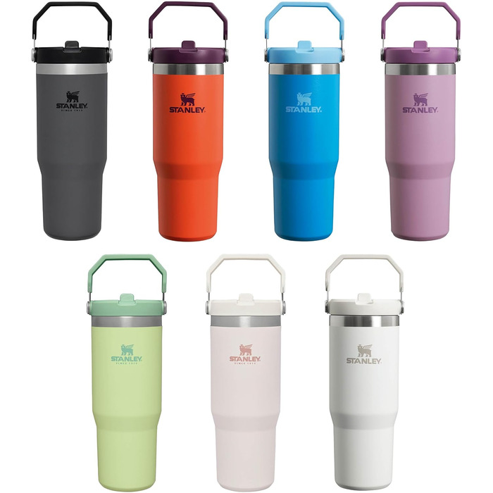 Термокружка Stanley Flip Straw 0.89 л з трубочкою, термос для води, спортивна пляшка, BPA Free, тримає холод 12+ годин, можна мити в посудомийці, Frost