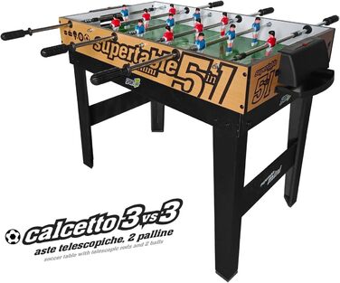 Мультиігровий стіл Sport1 Supertable Mini 5-в-1: футбол, хокей, більярд, теніс, керлінг, 97,5x48x69 см, з аксесуарами