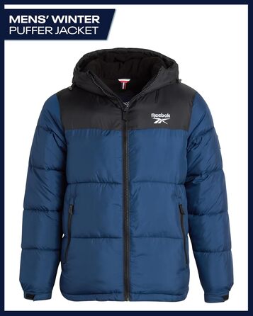 Куртка чоловіча Reebok Rbk Heavy Puffr V2, утеплена синтетичним пухом, оливково-листяна (5XL, Batik Blue)