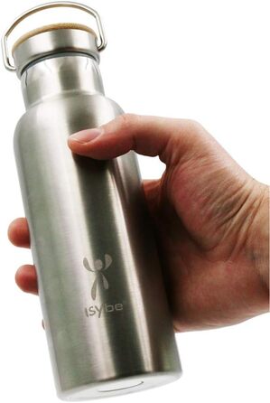 Пляшка для води ISYbe 1000 мл з нержавіючої сталі, BPA-free, герметична, із термоізоляцією, екологічна