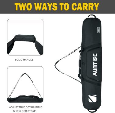 Чохол для сноуборду AUMTISC: захисний мішок для сноуборду, сумка для сноуборду, мішок для лиж, туристичне спорядження, сноуборд, лижі, багаж, 155 см