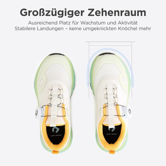 Дитячі кросівки Happy Nochnoc All-MAX – легкі, дихаючі спортивні кросівки з високою амортизацією для тенісу, відпочинку та тренувань. Sakura Rosa, Eisweiß (36 EU)