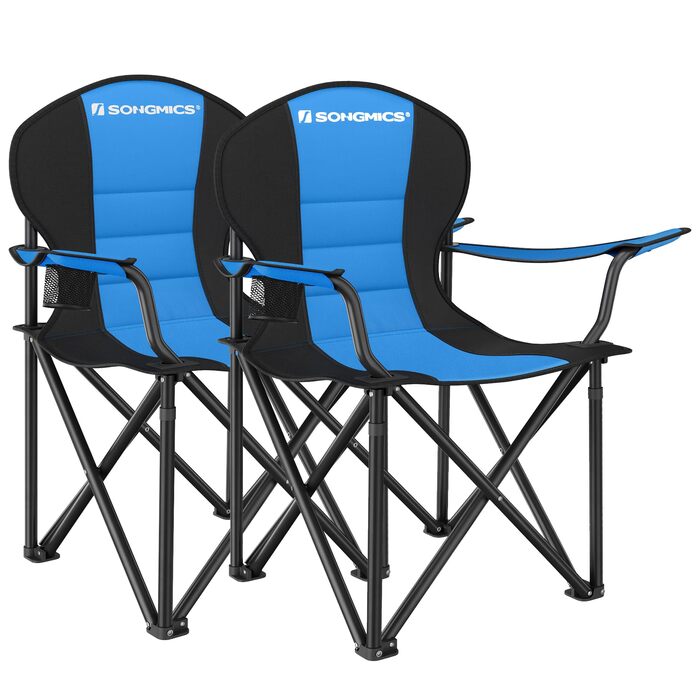 Крісло для кемпінгу SONGMICS: розкладне, з м'яким сидінням, для відпочинку на природі, витримує до 250 кг