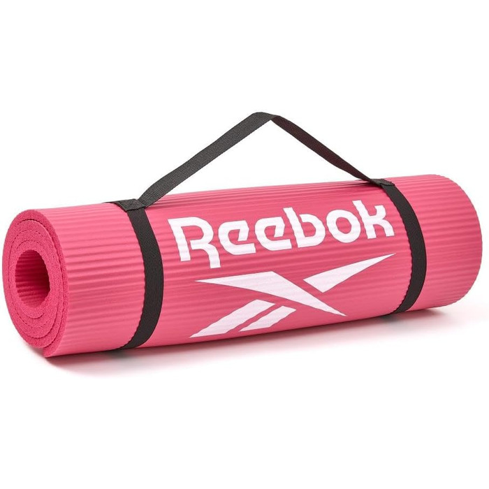 Reebok килимок для фітнесу 10 мм рожевий – нековзкий гімнастичний килимок з натурального каучуку, для йоги, тренувань та домашнього спорту