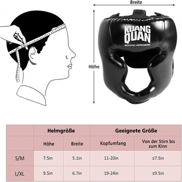 Захисний шолом для боксу та кікбоксингу Kuang Quan, боксерський шолом для MMA, тренувань, з максимальним захистом обличчя