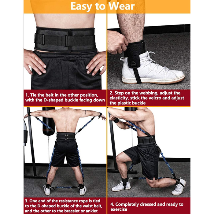 Стрічки опору для боксу Sfeexun: набір еспандерів для фітнесу та боксу, 3 рівні опору (300/200/150 lbs)