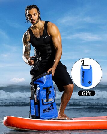 Водонепроникний рюкзак IDRYBAG Dry Bag 40L, 30L, для каякінгу та водних видів спорту (Блакитний)