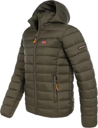 Чоловіча зимова куртка Geographical Norway - тепла, з капюшоном, для активного відпочинку (XXL, KAKI)