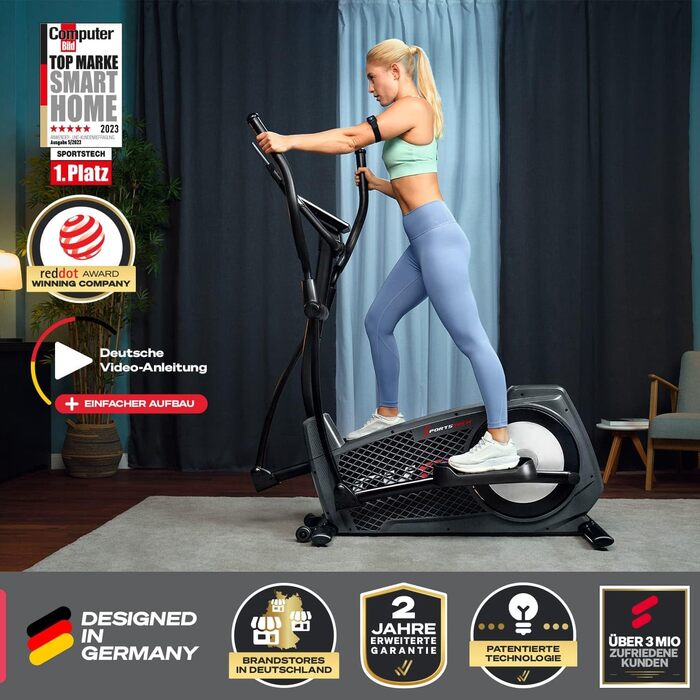 Sportstech CX2 Crosstrainer: тренажер для дому з генератором електроенергії | Німецька якість | Інтерактивні відео-тренування та мультиплеєрний додаток | Сумісний з пульсометром