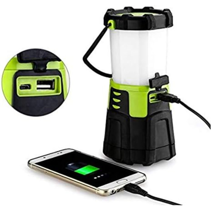 Кемпінгова лампа EULOCA 1200LM з LED CREE, перезаряджувана, водонепроникна, з Powerbank 4400mAh, 4 режими яскравості, 10W, для кемпінгу, походів, надзвичайних ситуацій