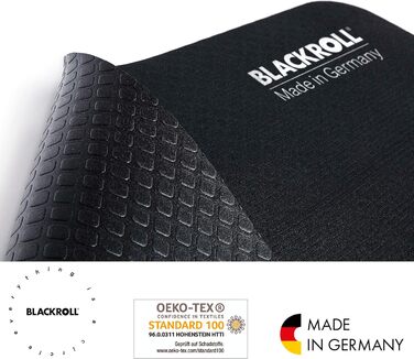 Фітнес-мат BLACKROLL® MAT 65x185 см, нековзкий килимок для йоги, пілатесу та тренувань, структурована поверхня, амортизація, чорний, вироблено в Німеччині