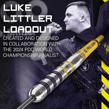 Дротики Target Darts Luke Littler Loadout 90% вольфраму, сталевий наконечник, набір для дартсу The Nuke Player Edition, Swiss Point, інструмент SP у комплекті