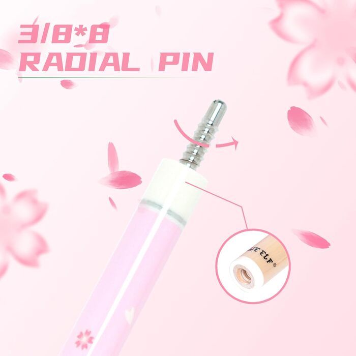 Професійний більярдний кий, 147,3 см, канадський клен, 20 oz, рожева квітка, подарунок для жінок