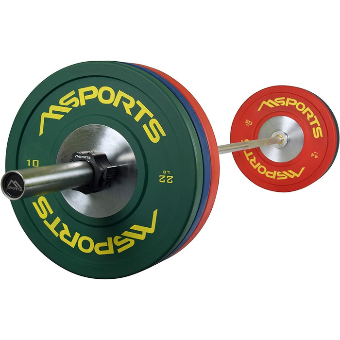 Гантельні диски MSPORTS Olympia 2 шт, 20 кг, 51 мм, студійна якість, литий чавун, гума, сині