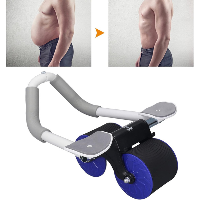 Автоматичний відскочний ролик для пресу Asixxsix з підставкою для ліктів, синій