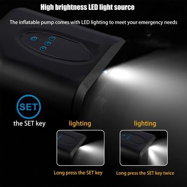 Насос SUP JoyFan: електричний, 12V, високий тиск 20PSI, швидке надування/здування, автоматичне вимкнення, чорний, портативний