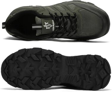 Черевики для хайкінгу чоловічі, дихаючі, трекінгові, легкі та з антиковзким покриттям, спортивні, зелені, 45 EU