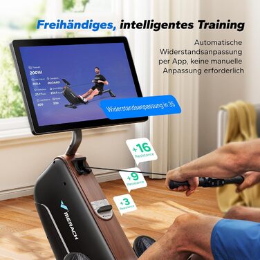 Гребний тренажер MERACH R15B3 з APP, складаний, тихий, з розширеними направляючими